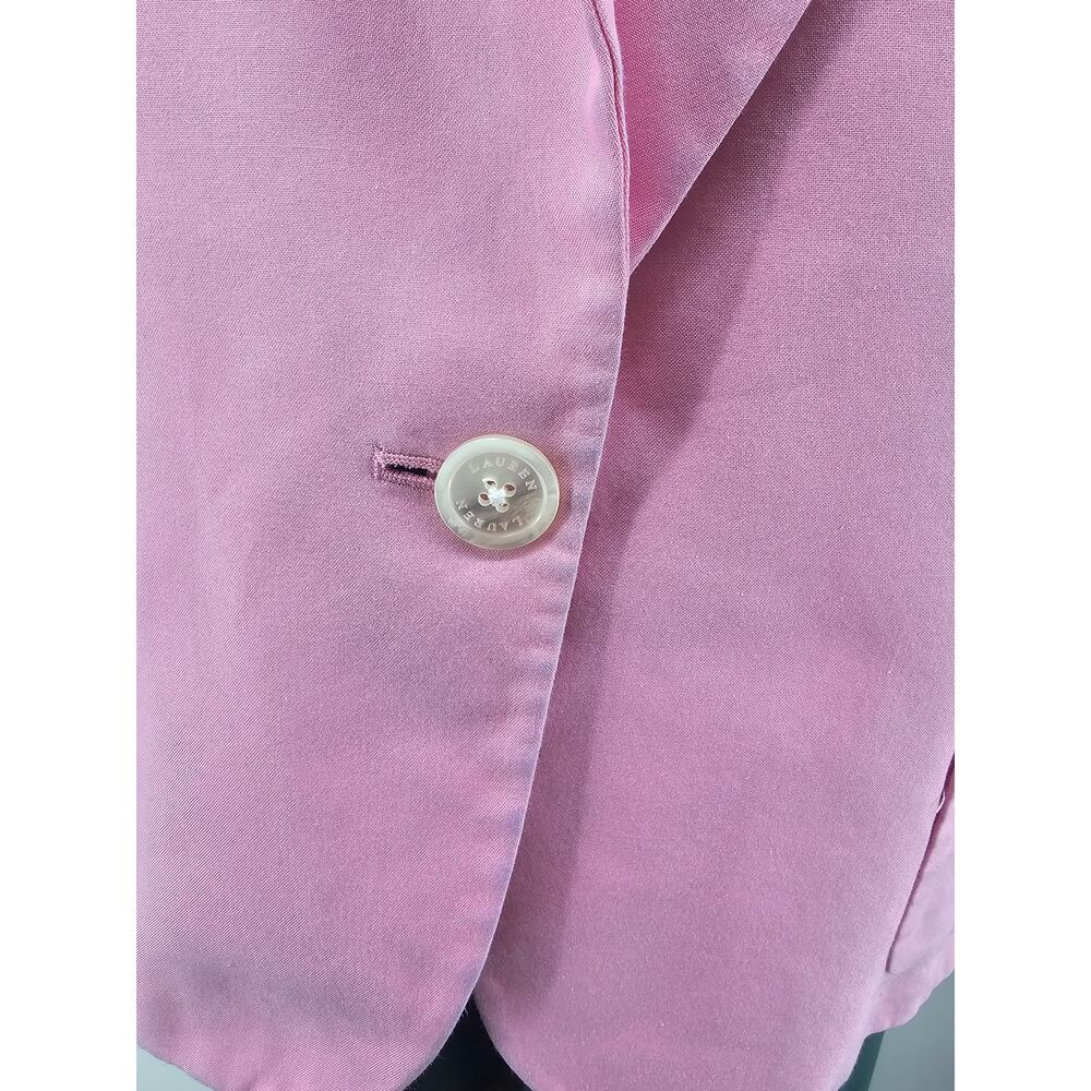 Lauren Ralph Lauren Pink Single Button Cotton Blazer Jacket Women's 14 3979 - Picture 8 of 10